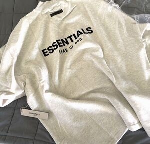 Essentials Fear of God Essentials Mens Light Oatmeal Logo Crewneck Sweatshirt XL